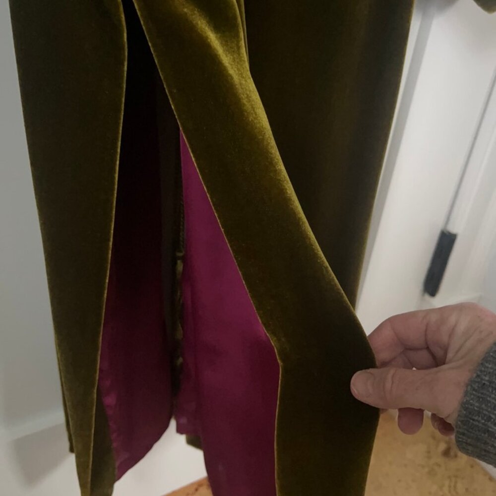 Zara Green Velvet Open Jacket Caftan Formal Dressing XS - Picture 7 of 15